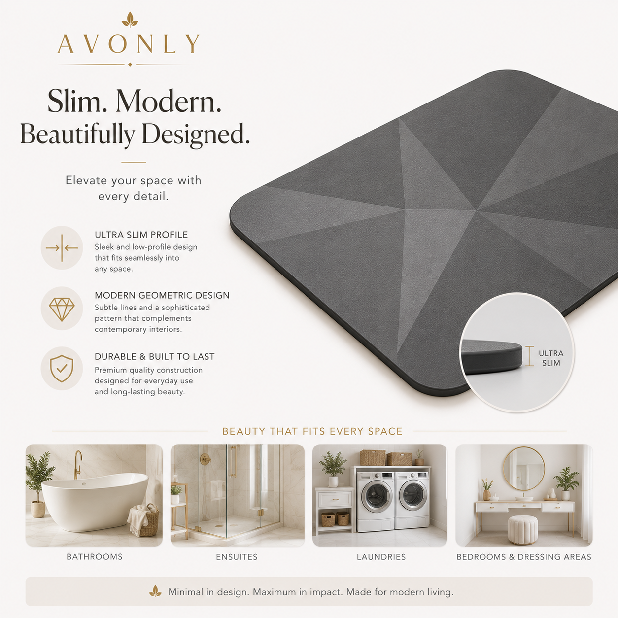 Avonly Stone Bath Mat